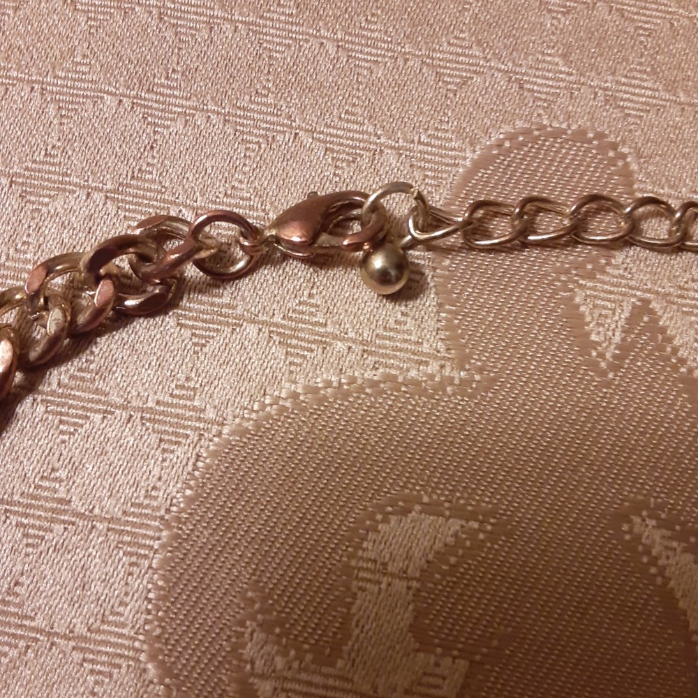 Smoky Blue & Faux Pearl Statement Necklace - Picture 4 of 6